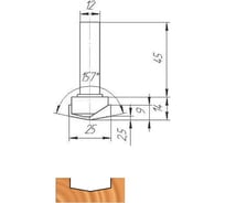 Фреза 25х12х14х59 мм МебельДрев ФК 1157-12