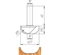 Фреза 41.7х12х17.5х62.5 мм МебельДрев ФК 0671-12