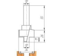 Фреза 34х12х26х81 мм МебельДрев ФК 0802-12