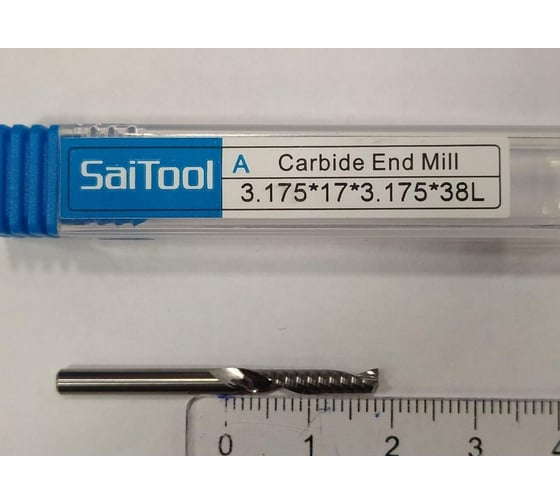 Фpeзa спиральная твердосплавная SaiTool Carbide End Mill (A) 3.175x17 мм МногоТентов 7ФСТ3.175х17мм
