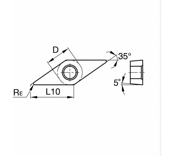 Пластина токарная VBMT160408-UF NRG25P 10 шт NORGAU 020085023