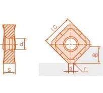 Пластина SNMU1206ansn-rp APM30, 10 шт АКСИС 00001588605