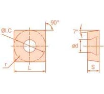 Пластина SNGA120408 t02020 COK20, 10 шт АКСИС 00001813031