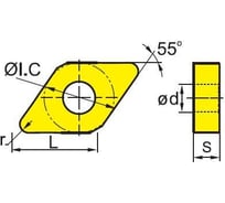 Пластина DNMG150612-mu APM20, 10 шт АКСИС 00001629462