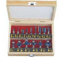 Набор твердосплавных фрез по дереву 15B 15 шт Strong стф-8324