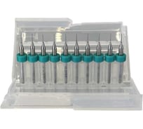 Микросверла твердосплавные по пластику, дереву, текстолиту, 10 шт, 0.35х10х38 мм, S=3.175 мм PROCUT DL017035