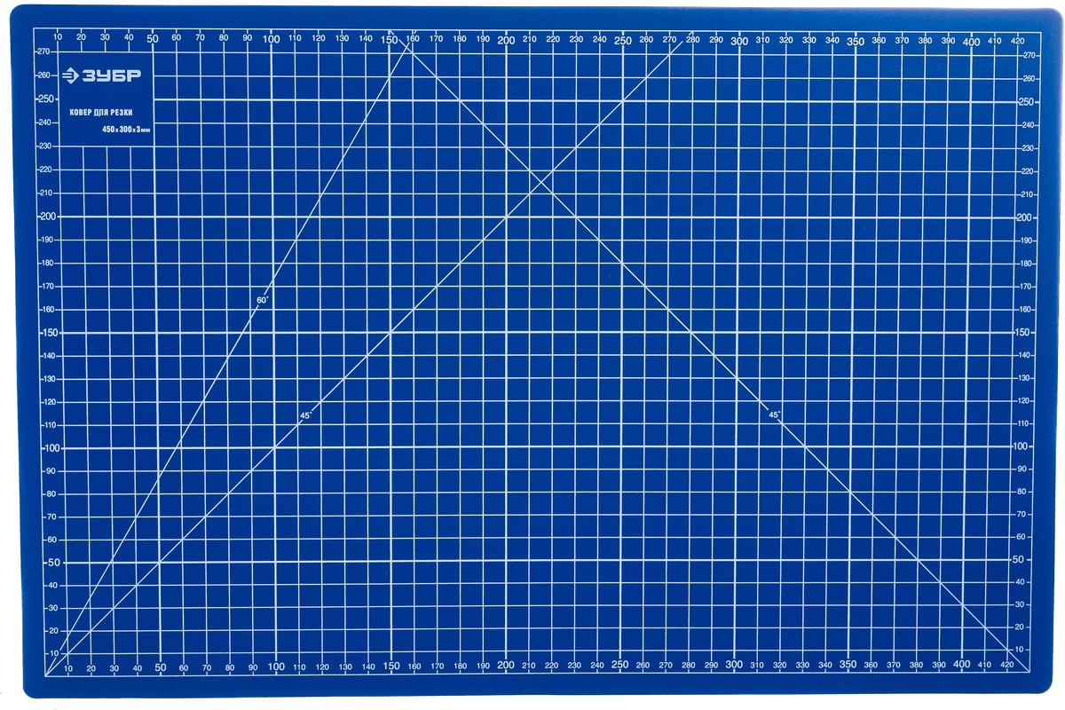 Непрорезаемый коврик Зубр Эксперт 3 мм цвет синий 450x300 мм 09902 .