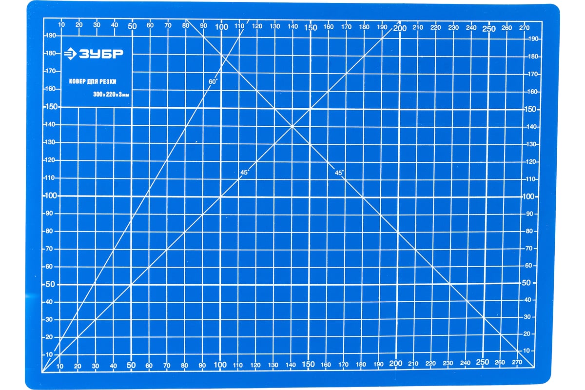 Непрорезаемый коврик Зубр Эксперт 3 мм цвет синий 300x220 мм 09903 .