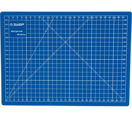 Непрорезаемый коврик Зубр Эксперт 3 мм цвет синий 300x220 мм 09903