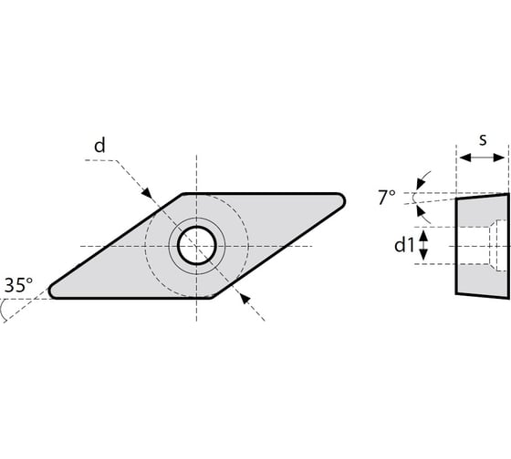Пластина твердосплавная токарная VCGT110301-SM PS05E Debever Machining Solutions VCGT110301SMPS05E 1