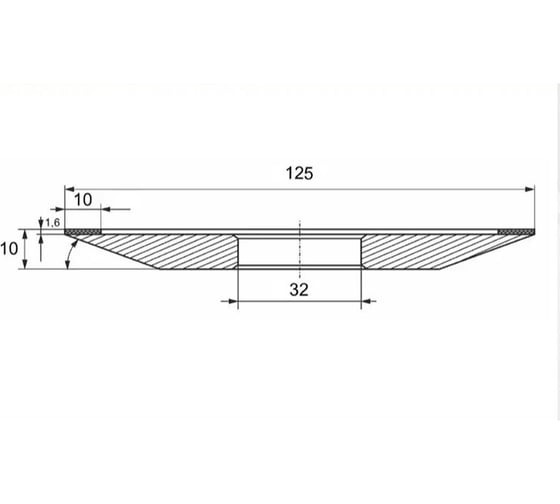 Круг заточной алмазный 125x1.8x10x32 мм, 4B2, плоский тарельчатый острый, зерно 125/100 Diamond Industrial DIDCHZ1254B2