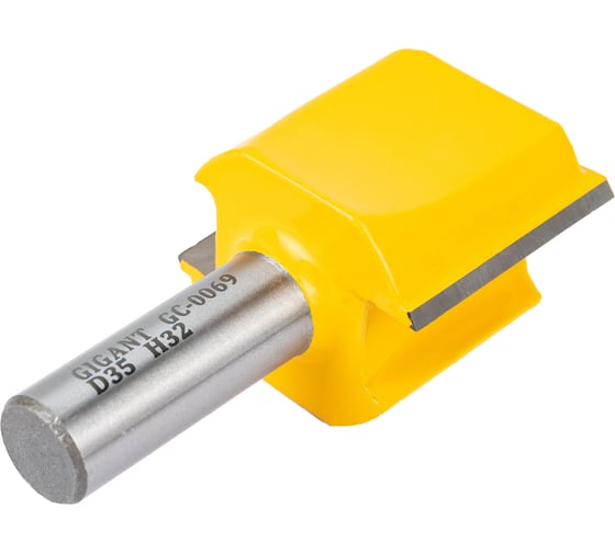 Фреза пазовая прямая D35 мм, H32 мм, хвостовик 12 мм Gigant GC-0069