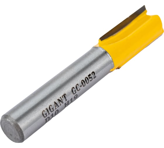 Фреза пазовая прямая D10 мм, H19 мм, хвостовик 8 мм Gigant GC-0052
