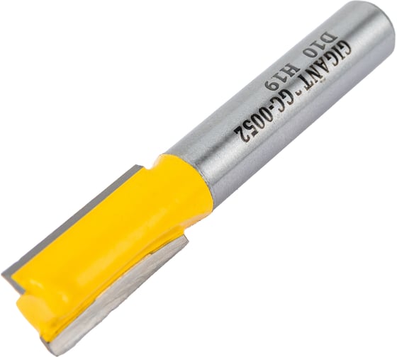 Фреза пазовая прямая D10 мм, H19 мм, хвостовик 8 мм Gigant GC-0052