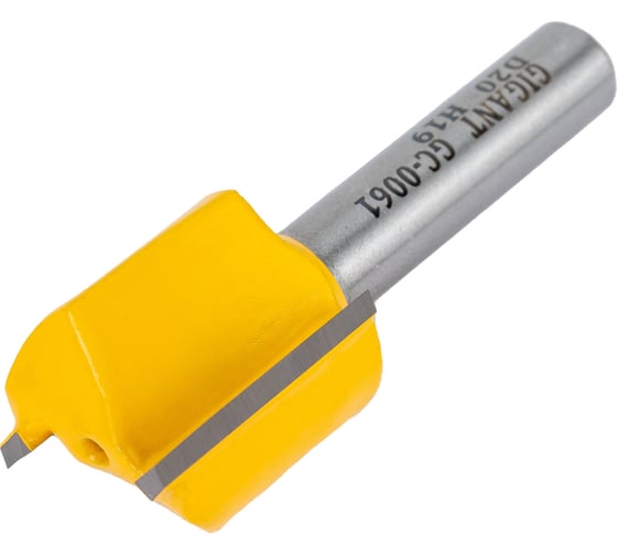 Фреза пазовая прямая D20 мм, H19 мм, хвостовик 8 мм Gigant GC-0061