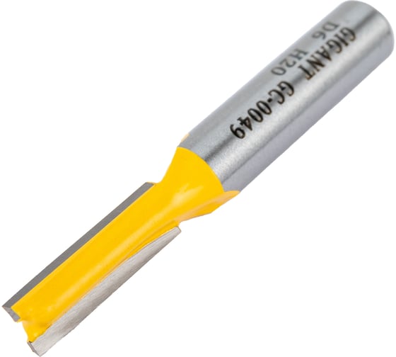 Фреза пазовая прямая D6 мм, H20 мм, хвостовик 8 мм Gigant GC-0049