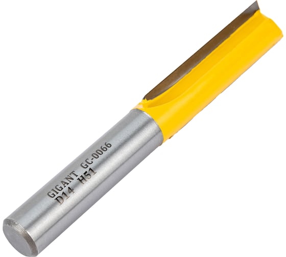 Фреза пазовая прямая D14 мм, H51 мм, хвостовик 12 мм Gigant GC-0066