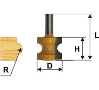 Фреза кромочная полустержневая (44.5х41 мм; R 12.7 мм; хвостовик 12 мм) по дереву Энкор 9314