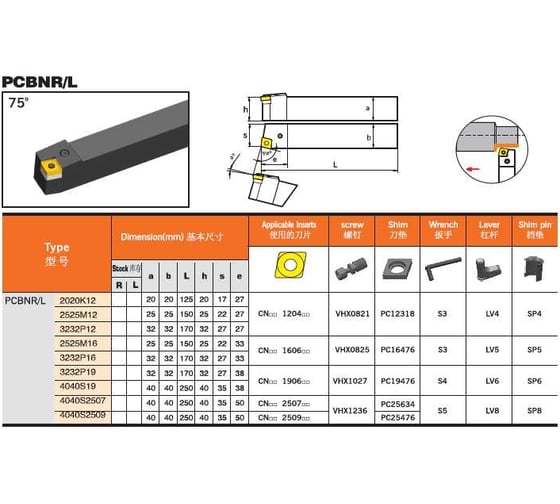 Державка PCBNR4040S2507 PROSAERS 33265