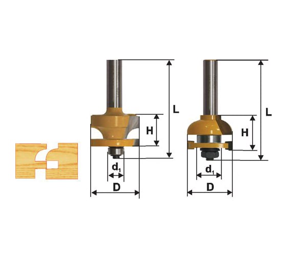 Набор фрез комбинированных рамочных (хвостовик 12 мм) Энкор 46537 1