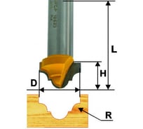 Фреза пазовая фасонная (25.4х16 мм; R 5.6 мм; хвостовик 12 мм) Энкор 46129