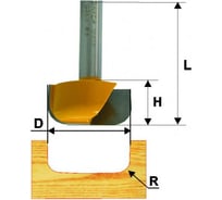 Фреза пазовая фасонная (28.6х13 мм; R 6.3 мм; хв 8 мм) Энкор 46130