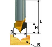 Фреза пазовая фасонная (19х13 мм; R 9.5 мм; хв 12 мм) Энкор 46134