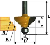 Фреза кромочная калевочная (28.7х12.7 мм; R 4 мм; хвостовик 8 мм) Энкор 46260