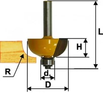 Фреза кромочная калевочная (22.2х13 мм; R 4.8 мм; хвостовик 8 мм) Энкор 46280