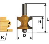Фреза кромочная полустержневая (41.3 мм; R 12.7 мм; хвостовик 12 мм) Энкор 46478
