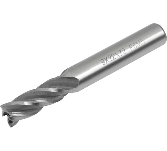 Фреза концевая 9х72х22 мм, Z4, ц/х, Р6М5 WOLFSTAR mc00905
