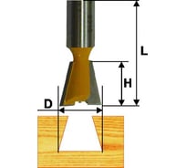 Фреза пазовая (25.4х22 мм; 14°; ласточкин хвост; хвостовик 12 мм) Энкор 46084