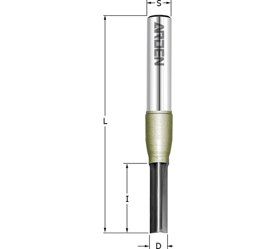 Фреза прямая пазовая монолитная Z2 (3x15x55 мм; хвостовик 8 мм) ARDEN 107493 1