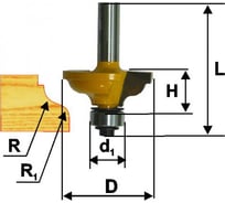 Фреза кромочная калевочная (41.3х17.5 мм; R4.8/6.35 мм; хвостовик 8 мм) Энкор 46273