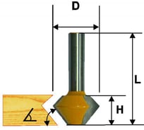 Фреза кромочная конусная (38.1x22.2 мм; 22.5 мм; хвостовик 12 мм) Энкор 46372