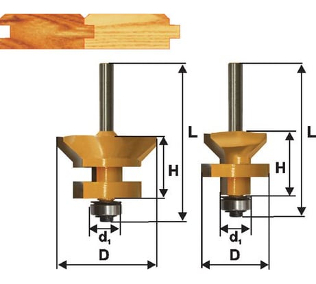 Набор фрез для изготовления вагонки (2 шт; хвостовик 8 мм) Энкор 46520