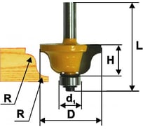 Фреза кромочная калевочная (28.7х11.5 мм; R4 мм; хвостовик 8 мм) Энкор 46270