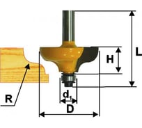 Фреза кромочная калевочная (31.8х12.7 мм; R4.8 мм; хвостовик 8 мм) Энкор 46266