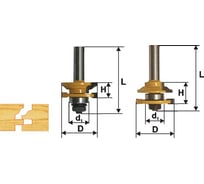 Набор фрез комбинированных рамочных (2 шт; хвостовик 12 мм) Энкор 46535