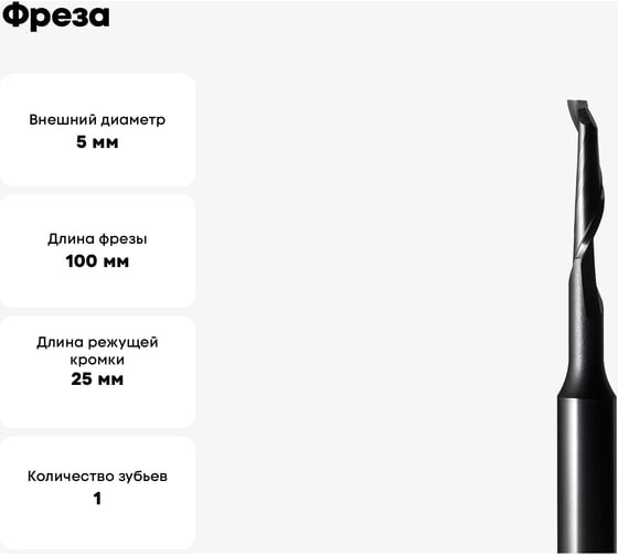 Фреза для пвх окон и алюминиевого профиля (5x25/55x100x8 мм; Z=1) CUT2 20017