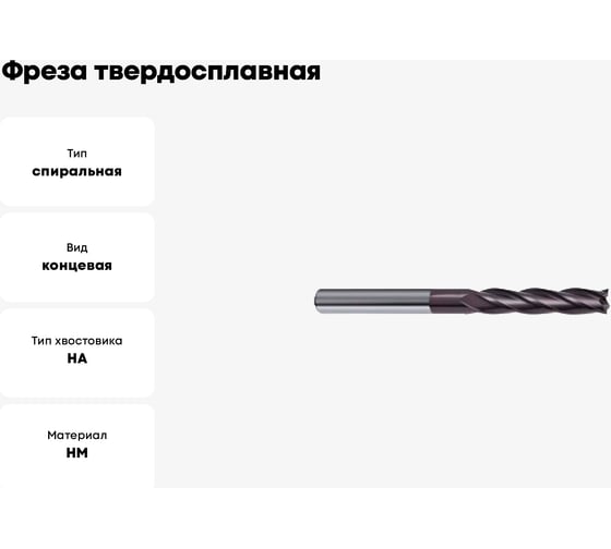 Фреза твердосплавная 10х40х100 мм ANAJ ANAJ-С040-10,0 НА