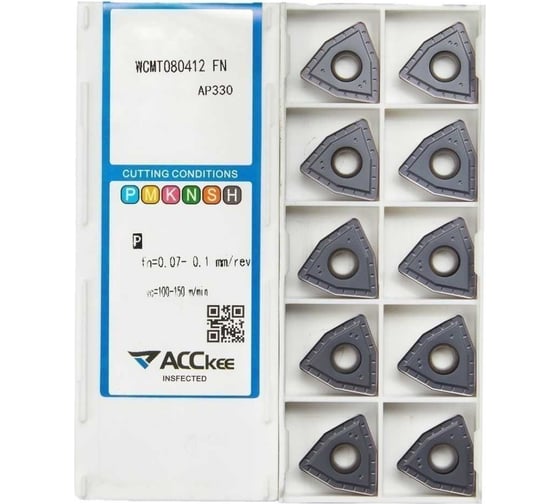 Пластина твердосплавная WCMT080412, FN AP330, 10 шт ACCKee mi00180у