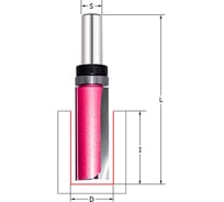 Фреза обгонная 2 верхних подшипника Z2, 16x30x80 мм, Sх6 мм PROCUT 152281BP