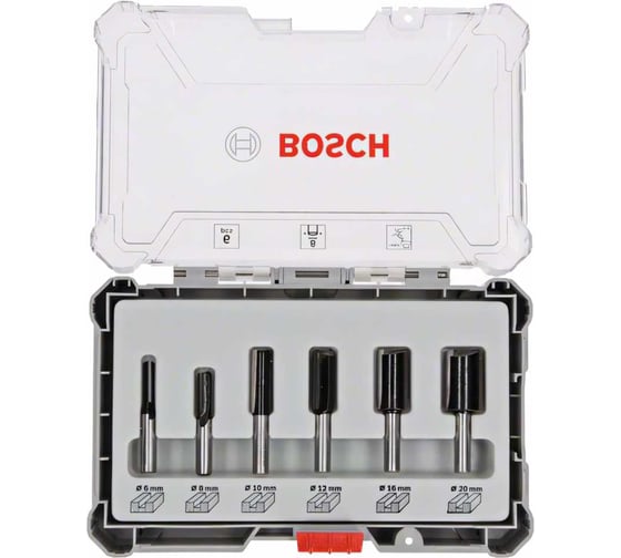 Набор пазовых фрез (6 шт; хвостовик 8 мм) Bosch 2607017466 1