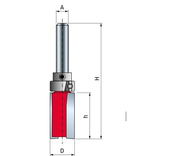 Фреза D16 мм, h20 мм, H60 мм, A8 мм, C16 мм, Z2, HM Freud 50-10308 1