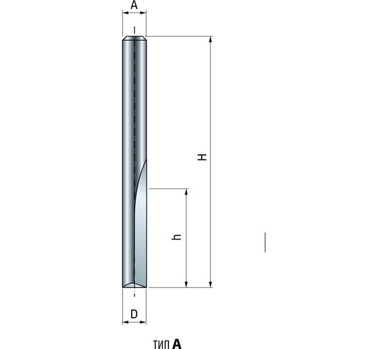 Фреза D6 мм, h25.4 мм, H76.2 мм, A8 мм, Z2, HM Freud 04-11008