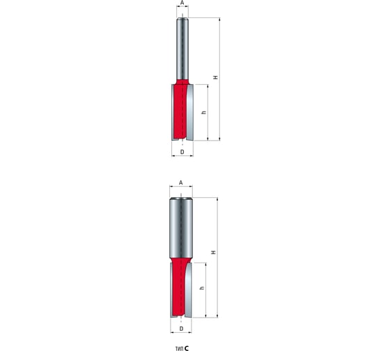 Фреза D18 мм, h20 мм, H52 мм, A8 мм, Z2, HM Freud 04-15108