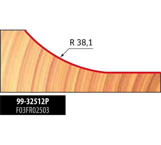 Фреза D31.8 мм, h41.5 мм, H79.5 мм, A12 мм, R1 38.1 мм, Z2, HM Freud 99-32512