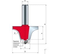 Фреза D54 мм, h25.4 мм, H74.6 мм, A12 мм, C22.2 мм, Z2, HM Freud 85-00112