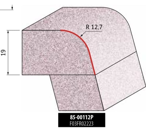 Фреза D54 мм, h25.4 мм, H74.6 мм, A12 мм, C22.2 мм, Z2, HM Freud 85-00112